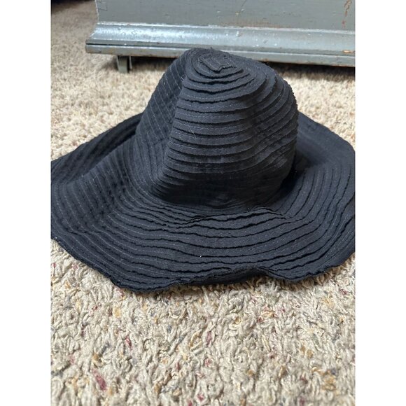 Wallaroo Hat Company Womens Black Scrunchie Sun Hat Wide Brim Floppy Style - Picture 2 of 5